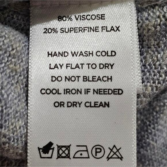 Leo & Sage Grey Super Fine Flax Sweater tunic Size Medium - Picture 4 of 5